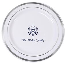 Simply Snowflake Premium Banded Plastic Plates
