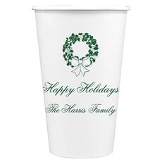 Traditional Wreath Paper Coffee Cups