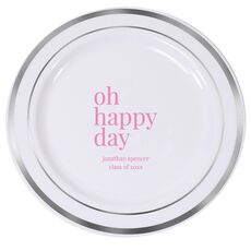 Oh Happy Day Premium Banded Plastic Plates