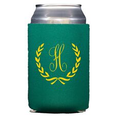 Laurel Wreath with Initial Collapsible Koozies