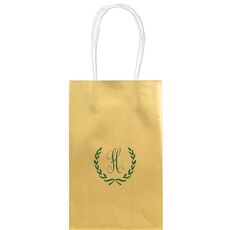 Laurel Wreath with Initial Medium Twisted Handled Bags