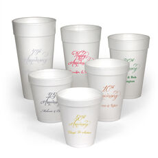 Pick Your Elegant Anniversary Year Styrofoam Cups