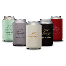 Pick Your Elegant Anniversary Year Collapsible Koozies