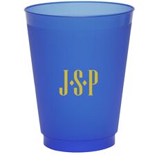 Simple 3 Initials Monogram Colored Shatterproof Cups