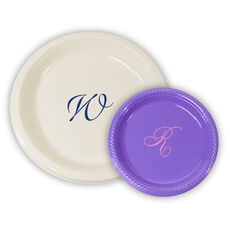 Design Your Own Single Initial Plastic Plates
