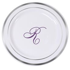 Design Your Own Single Initial Premium Banded Plastic Plates