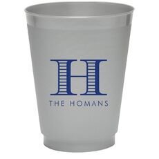 Striped Initial Colored Shatterproof Cups