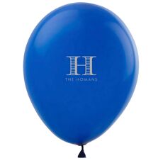 Striped Initial Latex Balloons