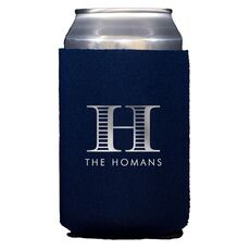 Striped Initial Collapsible Koozies