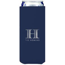Striped Initial Collapsible Slim Koozies