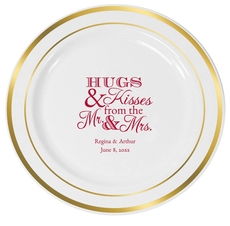 Hugs and Kisses Premium Banded Plastic Plates