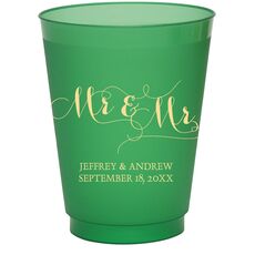 Scroll Mr & Mr Colored Shatterproof Cups