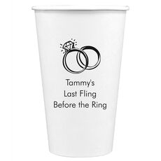 Wedding Rings Paper Coffee Cups