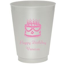 Sweet Floral Birthday Cake Colored Shatterproof Cups