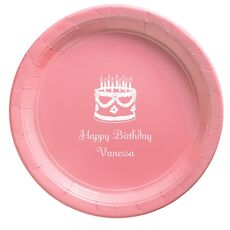 Sweet Floral Birthday Cake Paper Plates