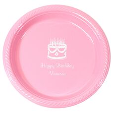 Sweet Floral Birthday Cake Plastic Plates