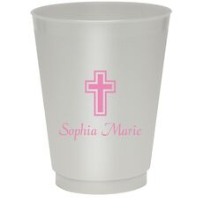 Outlined Cross Colored Shatterproof Cups