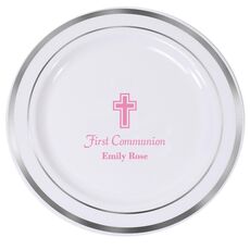 Outlined Cross Premium Banded Plastic Plates