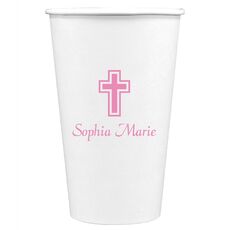 Outlined Cross Paper Coffee Cups