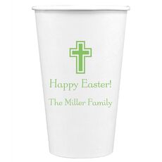 Outlined Cross Paper Coffee Cups