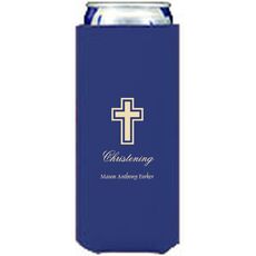 Outlined Cross Collapsible Slim Koozies