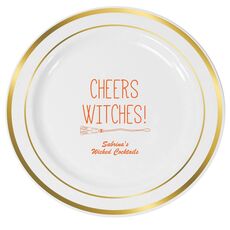 Cheers Witches Halloween Premium Banded Plastic Plates