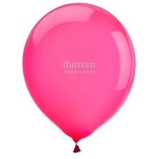 Select Your Big Number Latex Balloons