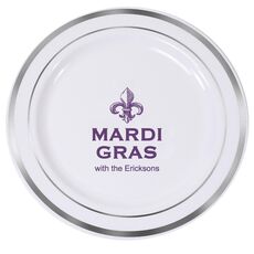 Mardi Gras Premium Banded Plastic Plates
