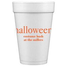 Big Word Halloween Styrofoam Cups