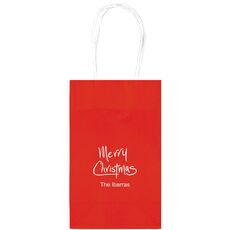 Fun Merry Christmas Medium Twisted Handled Bags