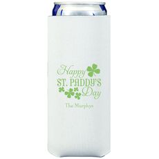 Happy St. Paddy's Day Collapsible Slim Koozies