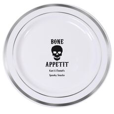 Bone Appetit Skull Premium Banded Plastic Plates