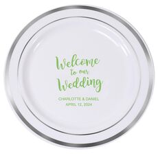 Welcome to our Wedding Premium Banded Plastic Plates
