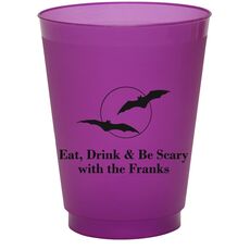 Full Moon with Bats Colored Shatterproof Cups