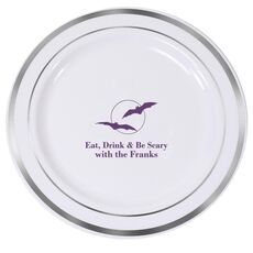 Full Moon with Bats Premium Banded Plastic Plates