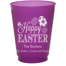 Happy Easter Eggs Colored Shatterproof Cups