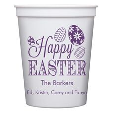 Happy Easter Eggs Stadium Cups