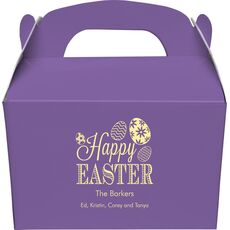 Happy Easter Eggs Gable Favor Boxes