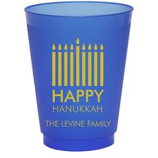 Modern Menorah Hanukkah Colored Shatterproof Cups
