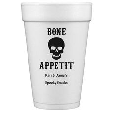 Bone Appetit Skull Styrofoam Cups