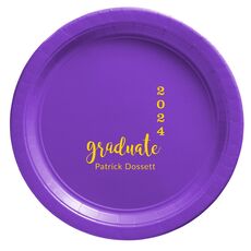 Graduate and Year Graduation Paper Plates