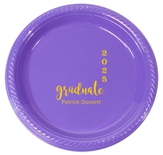 Graduate and Year Graduation Plastic Plates