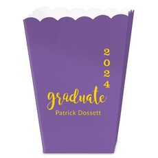 Graduate and Year Graduation Mini Popcorn Boxes