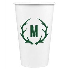 Antlers Initial Paper Coffee Cups