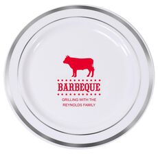 BBQ Cow Premium Banded Plastic Plates