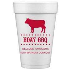 BBQ Cow Styrofoam Cups