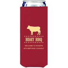 BBQ Cow Collapsible Slim Koozies