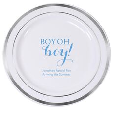 Boy Oh Boy Premium Banded Plastic Plates