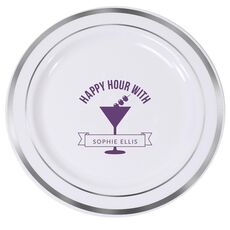 Happy Hour Martini Premium Banded Plastic Plates