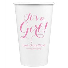 Elegant It's A Girl Paper Coffee Cups